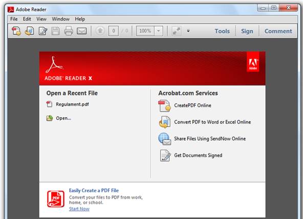 adobe reader screenshot
