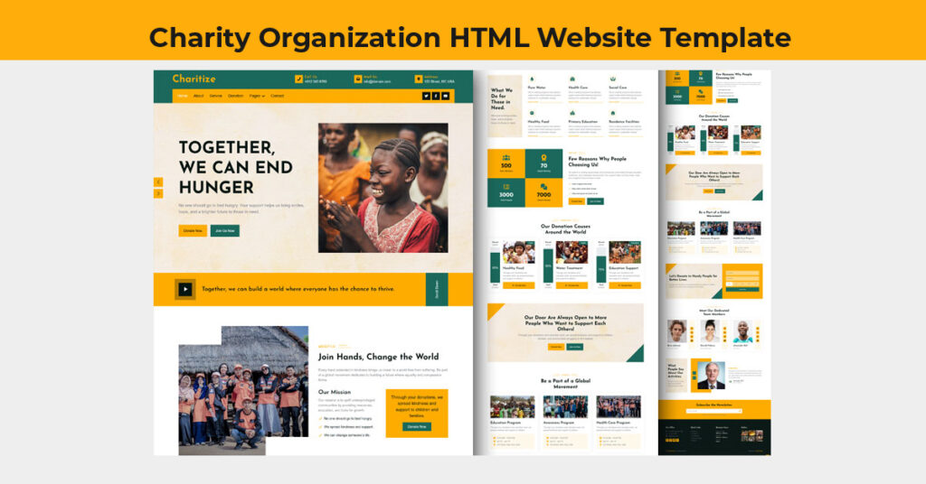 Charity Organization HTML Website Template With Source Code 1 Charity Organization Web Template