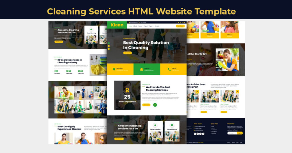 Cleaning Services Website HTML Template With Source Code 1 Cleaning Services Website