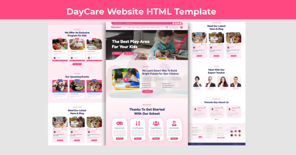 Day Care Website HTML Template With Source Code 2 Day Care Website