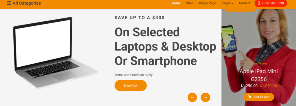 Electronics Store Website HTML Template With Source Code 1 ElectronicsShop1
