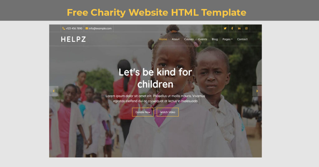 Free Charity Website HTML Template With Source Code 3 Charity Website Template