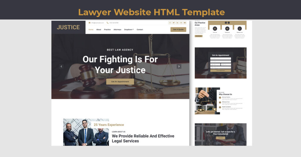 Lawyer HTML Website Template With Source Code 3 Lawyer Website